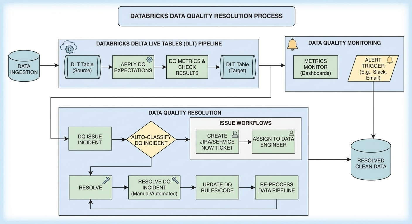 Alt Text: Abstract illustration of data flowing through quality checks and transformations in an ETL pipeline.